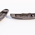Two Vintage Wooden Boats With Weathered Wood And Traditional Design Details