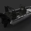Modern Small Military Ship Featuring Inflatable Hull Metal Frame Seats And Equipment
