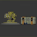 Yellow Tactical Weapon Equipment With Orange Gray Case And Small Parts