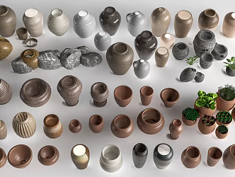 Modern Pottery Pot Jar Utensils Pottery Ornaments 3d model