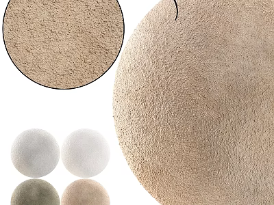 Round Textured Components in Beige White Light Gray with Soft Surface and Color Variations 3d model