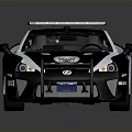 Sporty Black And White Police Car With Roof Lights Rear Spoiler And Decals