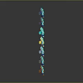 Various Colorful Game Weapons With Shiny Gemstone Decorations Arranged Neatly