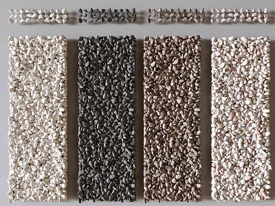 Various Colored Pebble Stepping Stones For Garden Path Outdoor Decorative Walkway 3d model