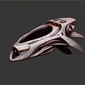Futuristic Silver Aircraft Model With Streamlined Design Black Cockpit And Orange Accent Lights