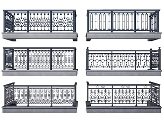Jane European Iron Railing Fence Handrail Balcony Guardrail Balcony Guardrail Balcony Railing 3d model