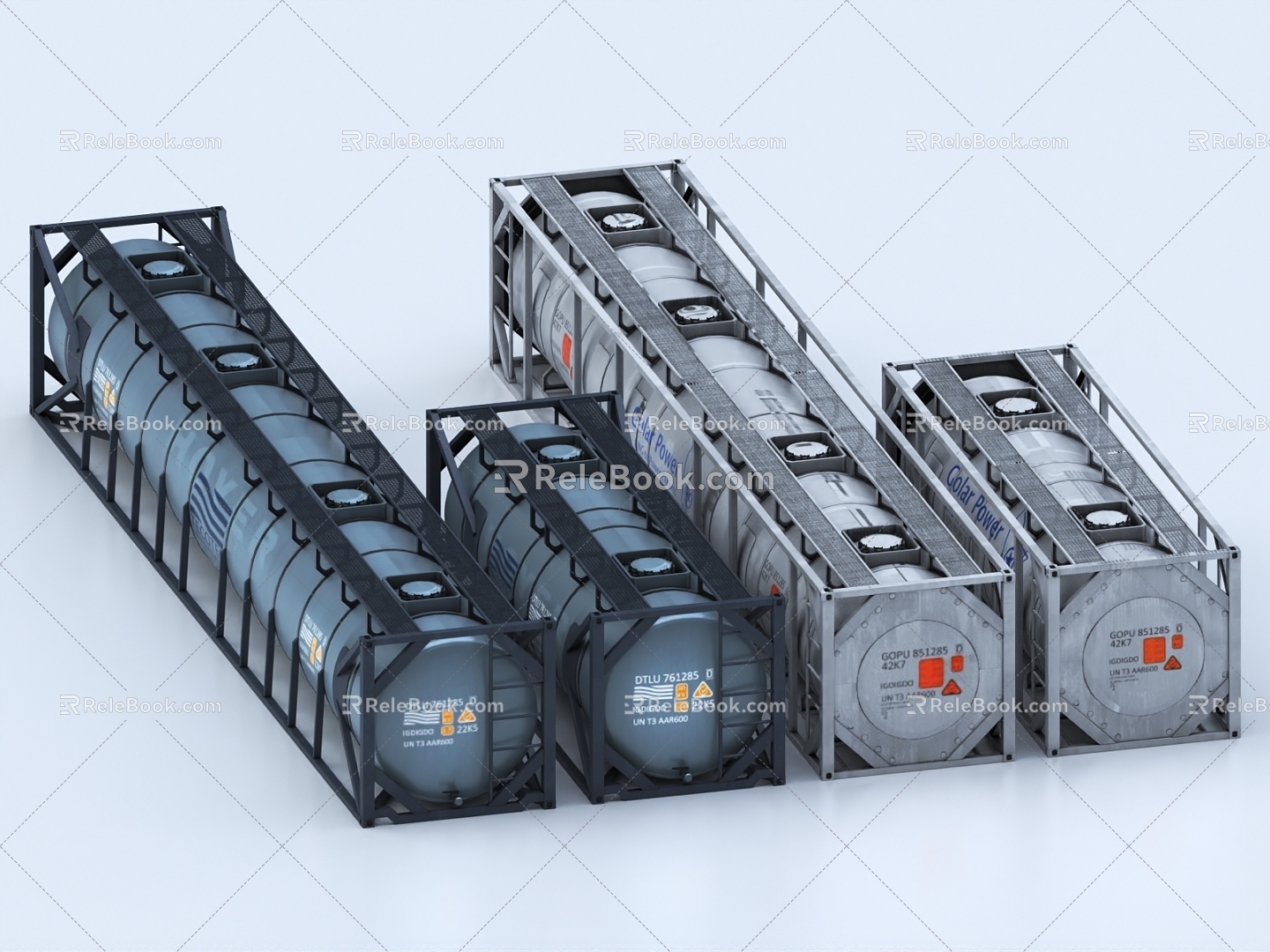 Tank container container refrigerated container refrigerated container cold chain container cold chain freight terminal 3d model