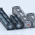 Tank container container refrigerated container refrigerated container cold chain container cold chain freight terminal 3d model