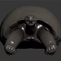 Detailed 3D Turtle Model With Open Mouth Textured Shell And Limbs