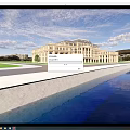 Grand European Style Architecture With Symmetrical Columns And Front Water Pool