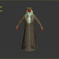 Wise Looking Game Movie Character Wearing Long Robe Hat And White Beard