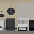 Smart Robotic Vacuum Machines With Various Models And Storage Cabinets 3d model