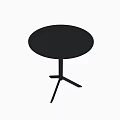 Simple Modern Round Table With Gray Top And Black Tripod Legs 3d model