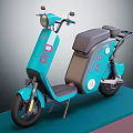 Light Blue Electric Motorcycle with Pro Logo Modern Design and Storage Compartment