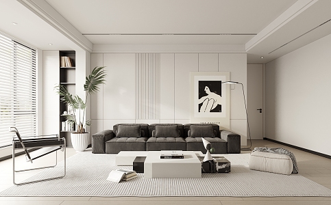 modern living room living room high gray living room 3d model