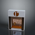 Modern White Brown Display Box With Decorative Household Items And Transparent Design