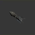 Detailed Metallic Rocket Model With Red Accents And Tail Fins Design