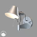 Modern Silver Metal Wall Light with Adjustable Arm Conical Shade and Illumination