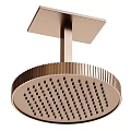 Modern Rose Gold Shower Faucet Set With Handheld And Rainfall Components