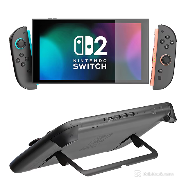 Nintendo Switch OLED Handheld Console With Joy Con Controllers Screen Display And Foldable Kickstand 3d model 