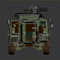 Military Camouflage Armored Tank With Six Wheels And Roof Mounted Weapon