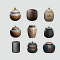 Various Colorful Ceramic Tea Canisters With Traditional Patterns And Decorative Styles
