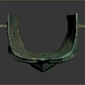 Ancient Bronze Mask Sculpture With Intricate Facial Features And Patina Green Surface