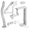 Adjustable Computer Monitor Stand With Ergonomic Desk Mount And Cable Management Accessories