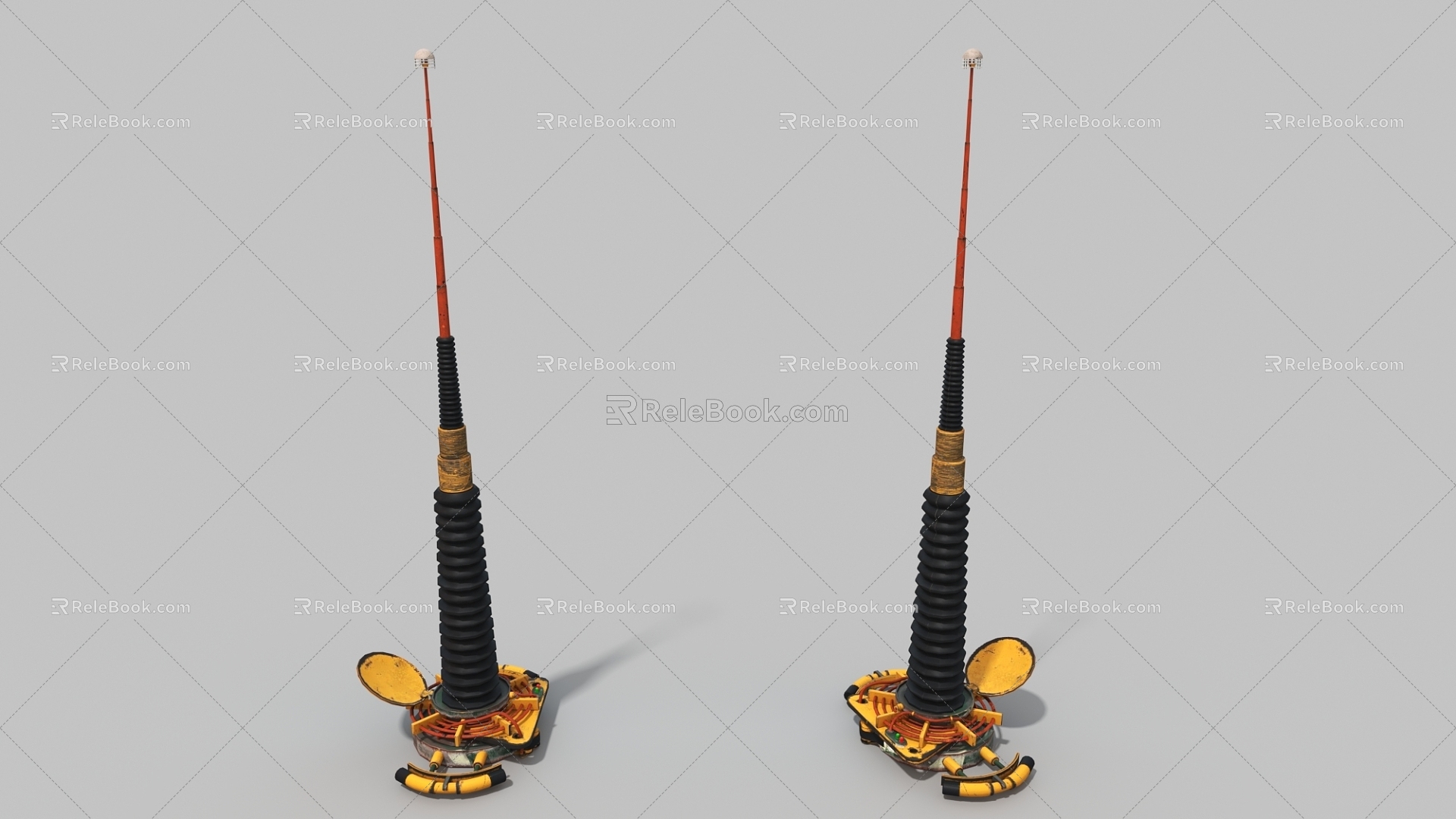 Industrial equipment underground antenna ground well 3d model