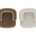 Beige Velvet Upholstered Modern Single Sofa with Rounded Armrests Plush Seat and Sturdy Base