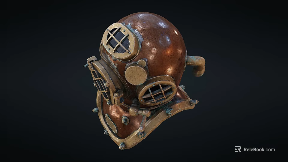 Vintage Copper Diving Helmet Themed Stylish Fashion Clothing Collection Ideas 3d model 