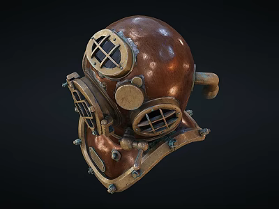Vintage Copper Diving Helmet Themed Stylish Fashion Clothing Collection Ideas 3d model