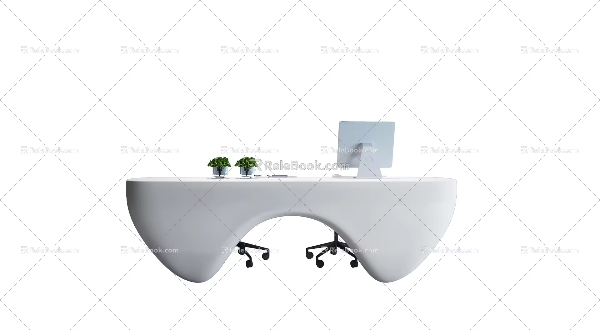 Modern Alien Front Desk 3d model