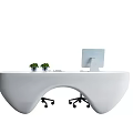 Modern Alien Front Desk 3d model