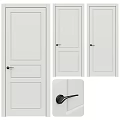 White Hinged Doors With Black Metal Handles Modern Home Interior Design