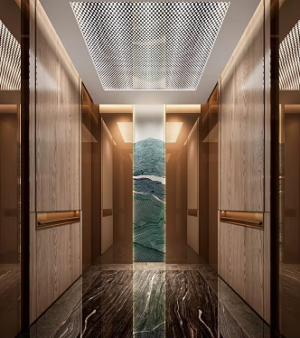 Modern elevator car 3d model