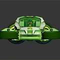 Futuristic Green Concept Car With Transparent Body And Glowing Unique Wheels