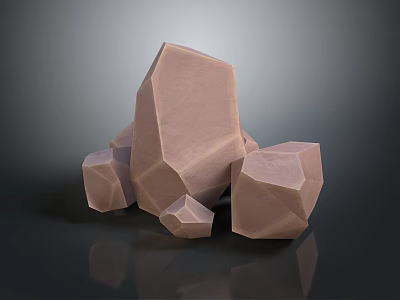 Polygonal Light Brown Stone Rocks With Various Sizes Geometric Cut Textures Dark Background Reflections 3d model