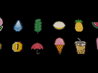 fruit icon cartoon fruit simple kt board element 3d model