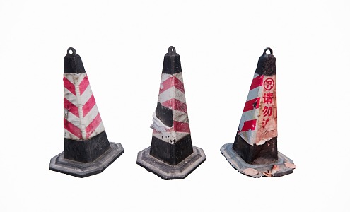 barricade traffic accessories traffic equipment old barricade cone barricade cylinder square cone barricade cylinder cone barricade 3d model