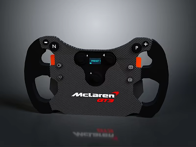 McLaren P1 Carbon Fiber Racing Steering Wheel With Buttons And Display Screen 3d model