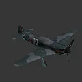 Vintage Military Airplane With Camouflage Paint Number 22 Red Star Emblem And Propeller