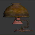 Three Unique Lamps With Vintage Copper Design And Pink Lampshade