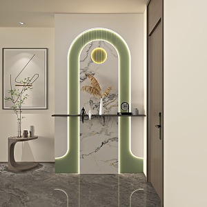 Cream Style Entrance Decorative Entrance 3d model