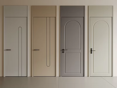 Modern Interior Swing Doors In Multiple Colors With Different Design Styles 3d model