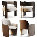 Modern Leisure Chairs With Fabric Seats And Wooden Frames In Different Colors