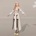 Winged Angelic And Demonic Characters With White Black Wings In Standing Poses