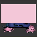 Cartoon Reptile Turtle Design on Pink Box with Pink Flowers and Blue Waves