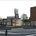 SU model of new Chinese tourist reception center 3d model