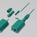 Green Industrial Equipment Base Units Drill Bits And Connector Parts